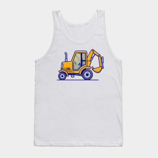 Tractor Vehicle Cartoon Illustration Tank Top